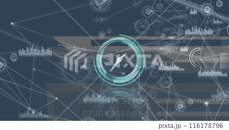 Image of clock moving over network of connections 116178796