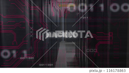 Image of data processing over female scientist using computer qr code 116178863