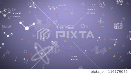 Image of financial data processing and molecules on grey background Image of financial data processing and molecules on grey background 116179083