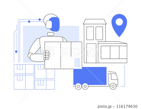 AI-Supported Last-Mile Delivery abstract concept vector illustration. 116179630