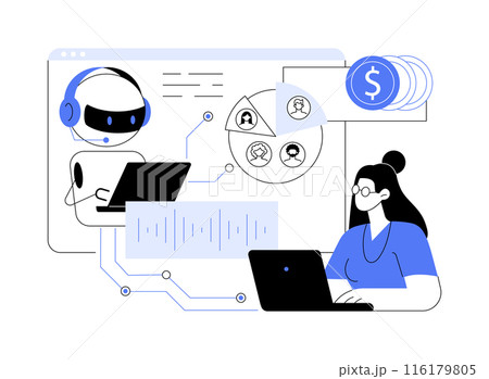 AI-Driven Call Analysis abstract concept vector illustration. 116179805