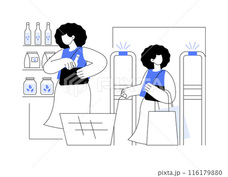 Shoplifting control isolated cartoon vector illustrations. 116179880