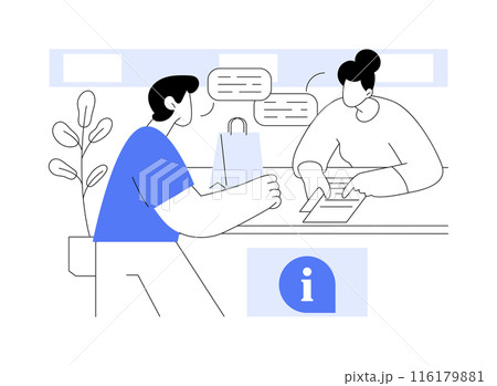 Store information counter isolated cartoon vector illustrations. 116179881