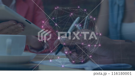 Three professionals, discussing over digital devices, analyzing data Three professionals, discussing over digital devices, analyzing data 116180001