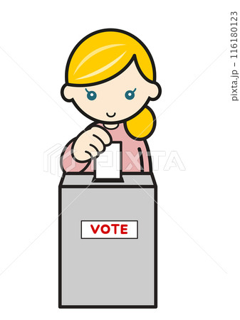 投票する女性 116180123