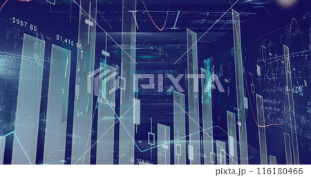 Image of data processing over blue background Image of data processing over blue background 116180466
