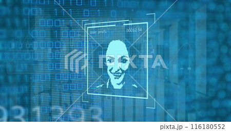Image of digital interface over data processing 116180552