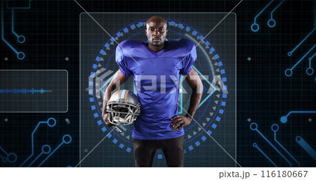 Image of digital interface over american football player 116180667