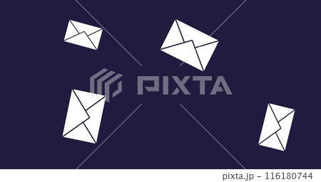 Image of envelopes over hands using tablet 116180744