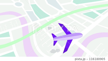 Image of plane moving over map Image of plane moving over map 116180905
