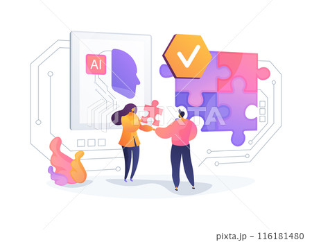 AI-Assisted Conflict Resolution abstract concept vector illustration. 116181480