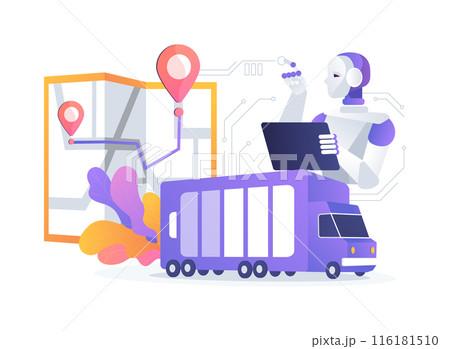 AI-Enabled Eco-Friendly Supply Chain abstract concept vector illustration. 116181510