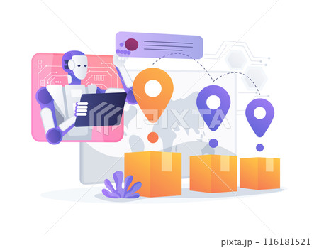 AI-Managed Smart Logistics abstract concept vector illustration. 116181521