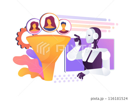 AI-Enhanced Sales Funnel Optimization abstract concept vector illustration. 116181524