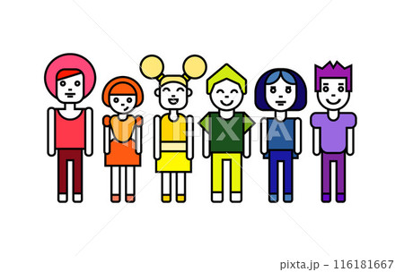 Pride month, LGBTQ person together, rainbow movement, diversity happy crowd, love and support. 116181667