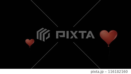 Image of red heart icons floating against copy space on black background Image of red heart icons floating against copy space on black background 116182160