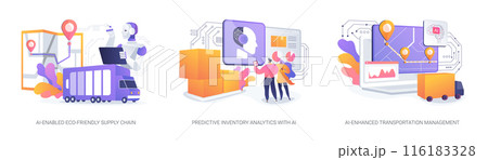 AI logistics abstract concept vector illustrations. 116183328