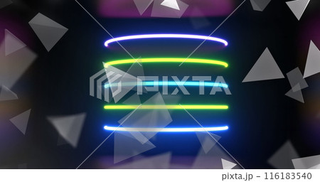 Image of moving shapes over colourful trails Image of moving shapes over colourful trails 116183540