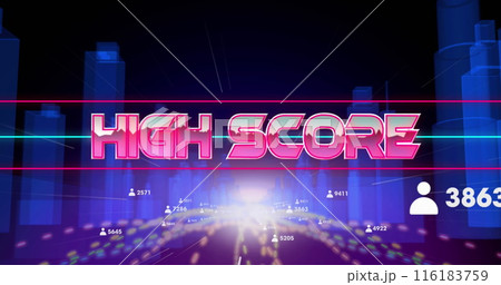 Image of high score text banner and profile...のイラスト素材 [116183759] - PIXTA