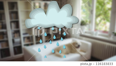 Image of cloud over empty house interior Image of cloud over empty house interior 116183833