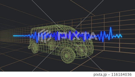 Image of data processing over digital van on background 116184036