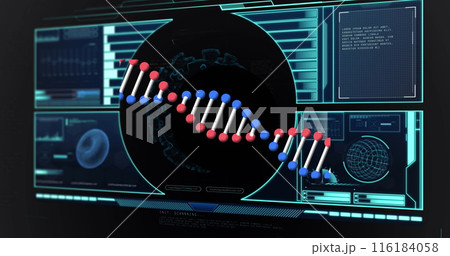 Image of data processing over dna strand 116184058