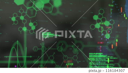 Image of data processing over world map Image of data processing over world map 116184307