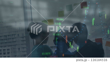Image of data processing over diverse business children in office Image of data processing over diverse business children in office 116184316