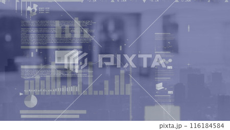 Image of data processing over server room 116184584