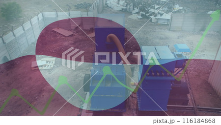 Image of flag of greenland over data processing and rubbish dump Image of flag of greenland over data processing and rubbish dump 116184868