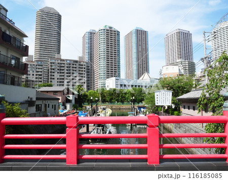 佃小橋から見る高層マンション群 佃小橋から見る高層マンション群 116185085