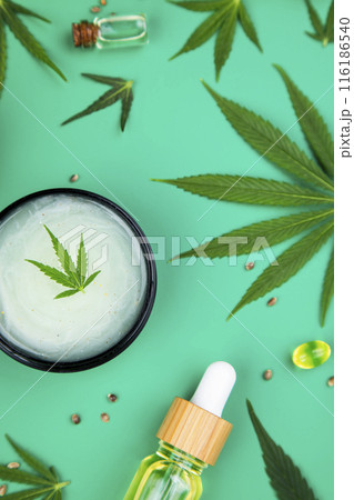 Hemp products, Cosmetics Cannabis concept 116186540