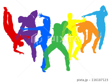 Dancers Silhouette Street Dance Poses Silhouettes 116187123