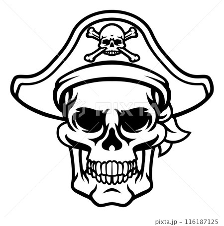 Pirate Hat Skull and Crossbones Cartoon Pirate Hat Skull and Crossbones Cartoon 116187125