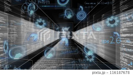 Image of data processing over computer servers Image of data processing over computer servers 116187678