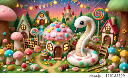 夢の国で暮らす白いヘビの楽しい日々 116188509