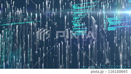 Image of data processing over black background Image of data processing over black background 116188665