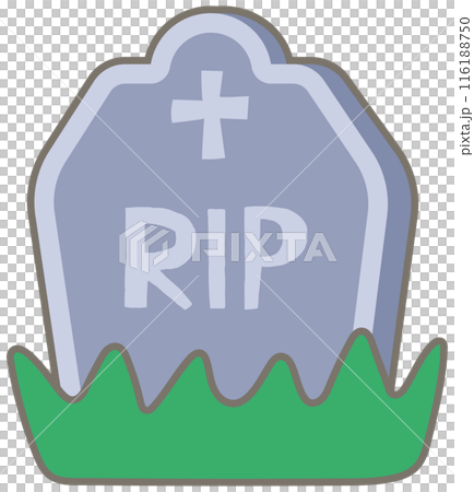 Kids hand drawn cute and colorful happy halloween element Cemetery Graveyard 116188750