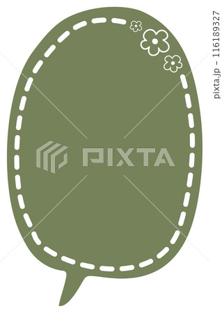 Colorful green color speech bubble balloon, icon sticker memo keyword planner text box banner, flat png isolated transparent element design 116189327