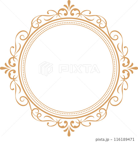 Circle Vintage Frame Round Flourish Border label 116189471