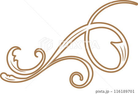 Vintage flourish baroque ornaments frame swirls and scrolls decorations retro design vector 116189701