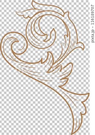 Vintage flourish baroque ornaments frame swirls and scrolls decorations retro design vector 116189707