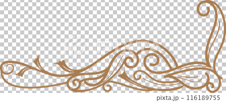 Vintage flourish baroque ornaments frame swirls and scrolls decorations retro design 116189755