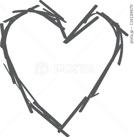 Set of heart shape hands drawn icons vector 116189870