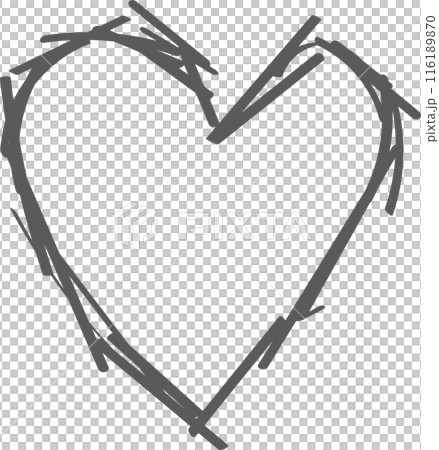 Set of heart shape hands drawn icons vector 116189870