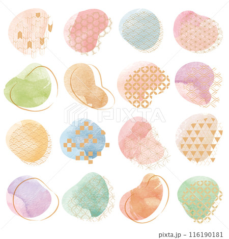 水彩　素材テクスチャーセット 116190181