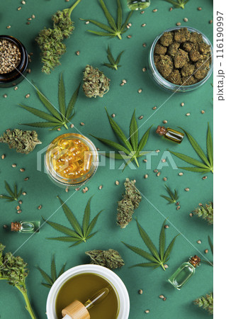 Medical marijuana concept, cannabis buds 116190997