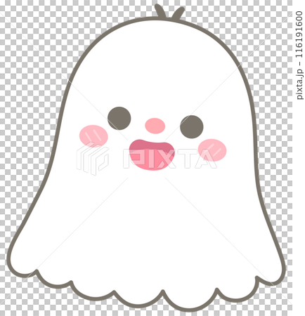 Kid hand drawn cute and colorful happy halloween elements white ghost Kid hand drawn cute and colorful happy halloween elements white ghost 116191600