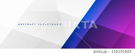 White blue and purple modern abstract wide banner with geometric shapes. Creative vibrant colored abstract background. 116191683