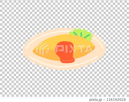 盤子裡的煎蛋飯插圖 盤子裡的煎蛋飯插圖 116192028